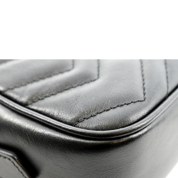 Gucci GG Marmont Matelasse Mini Leather Crossbody Bag - Bottom Left