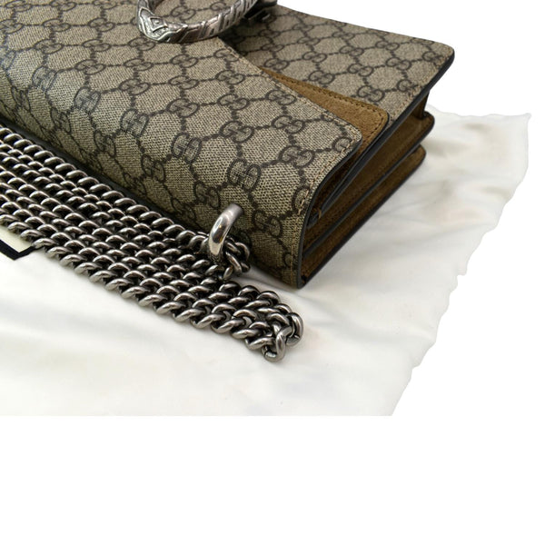 GUCCI Dionysus Small GG Supreme Canvas Shoulder Bag Beige 400249