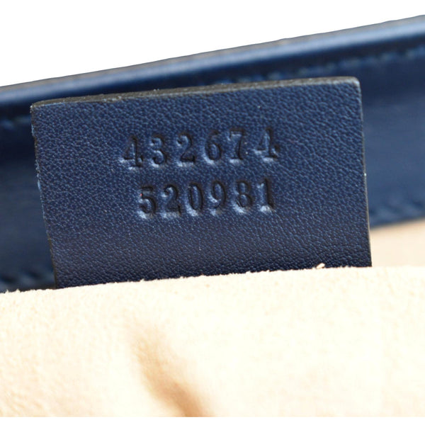 GUCCI Medium Padlock GG Supreme Monogram Top Handle Bag Blue 432674