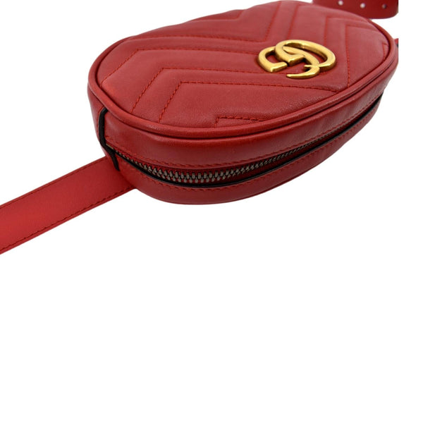 GUCCI GG Marmont Matelasse Leather Belt Bag Red 476434