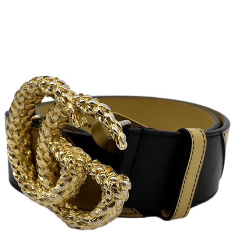 GUCCI Women Double G Buckle Calfskin Textured Leather Belt Beige 576203 Size 80.32