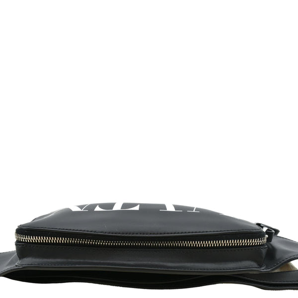 Valentino Garavani VLTN Calfskin Leather Belt Bag Black - Top