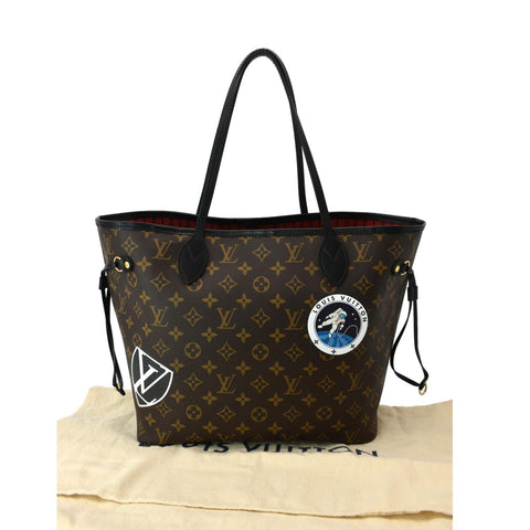 Louis Vuitton Neverfull World Tour Monogram Canvas Tote Bag Brown