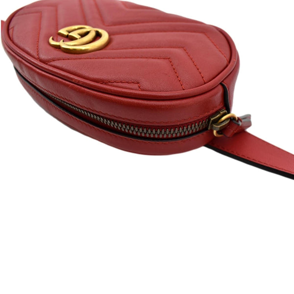 GUCCI GG Marmont Matelasse Leather Belt Bag Red 476434