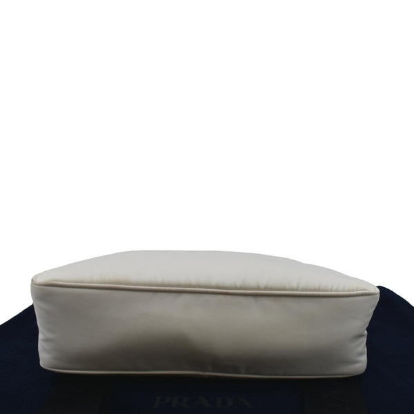 Prada Re-Nylon Leather Shoulder Bag in White Color - Bottom