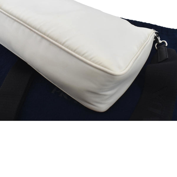 Prada Re-Nylon Leather Shoulder Bag in White Color - Bottom Right