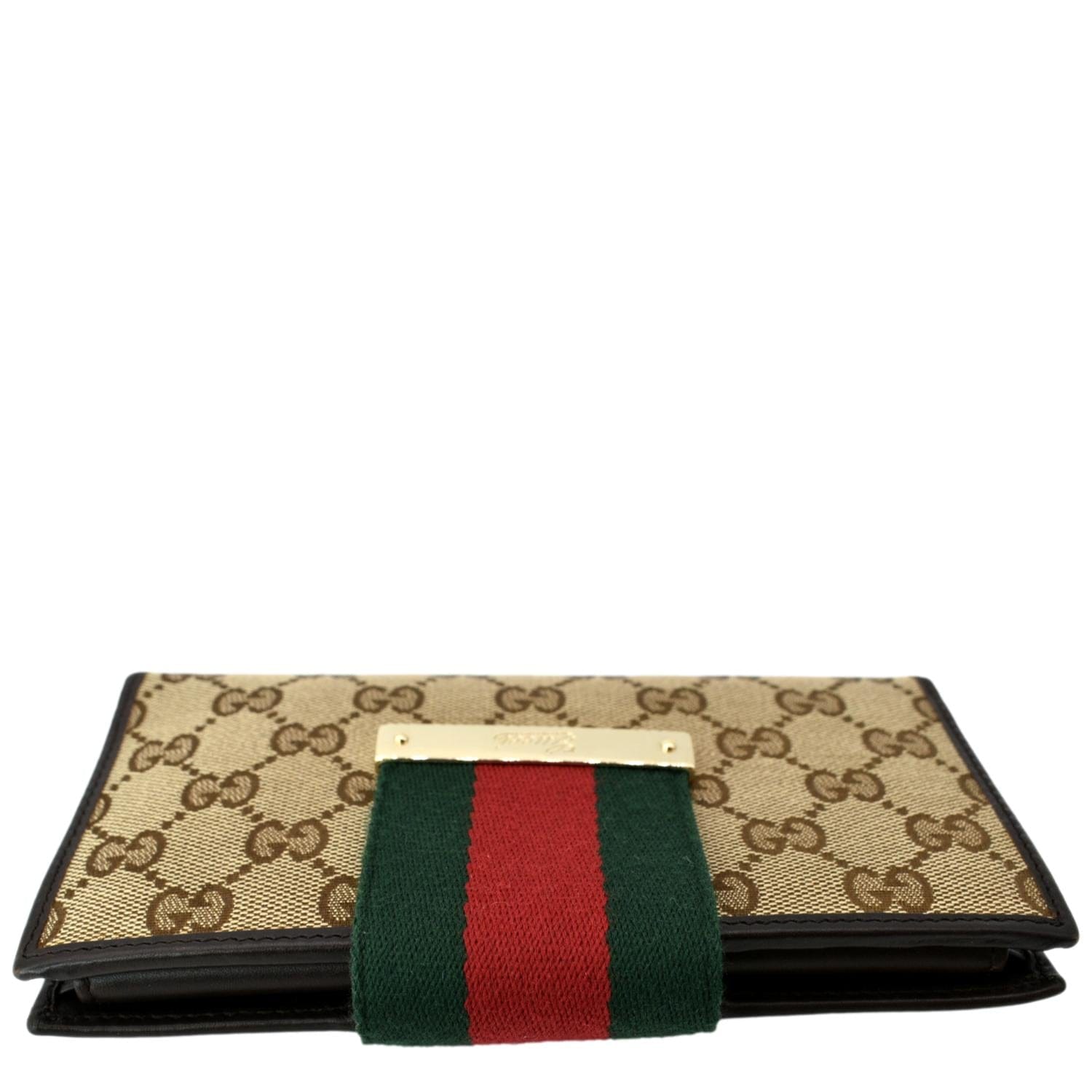 GUCCI Monogram Ladies Web GG Canvas Continental Wallet Beige 181668
