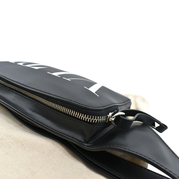 Valentino Garavani VLTN Calfskin Leather Belt Bag Black - Top Right