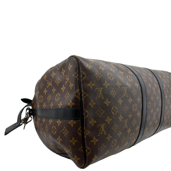 LOUIS VUITTON Keepall Bandouliere 55 Monogram Canvas Travel Bag Brown