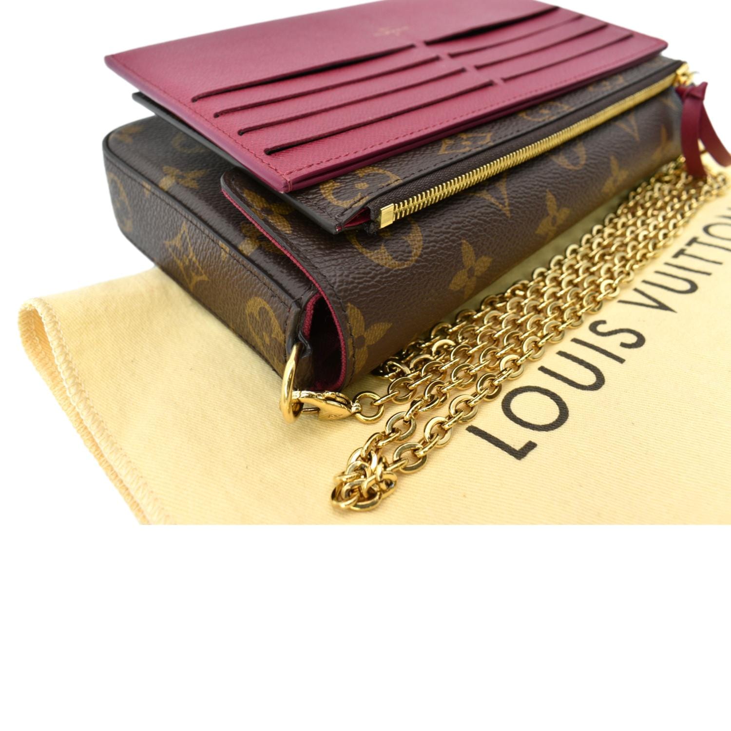 Louis Vuitton Pochette Felicie With Chain and Card Case Noir Black Epi -  MyDesignerly