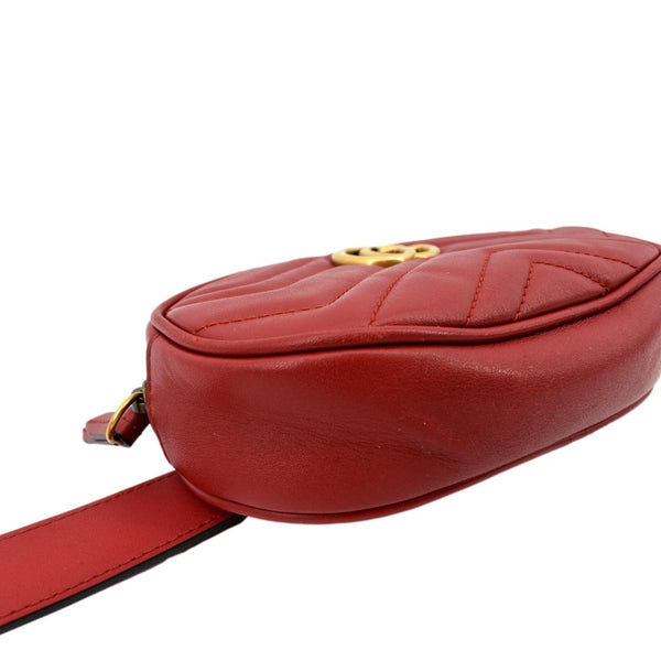 GUCCI GG Marmont Matelasse Leather Belt Bag Red 476434