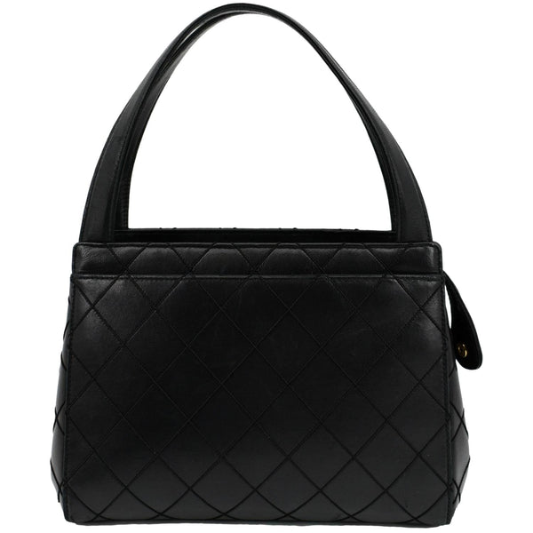 Chanel Small Vintage Lambskin Leather Handbag in Black - Front