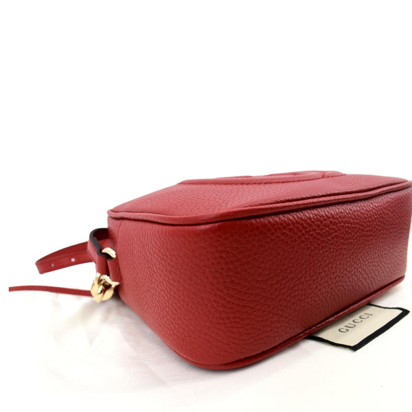 GUCCI Soho Disco Pebbled Leather Crossbody Bag Red 308364