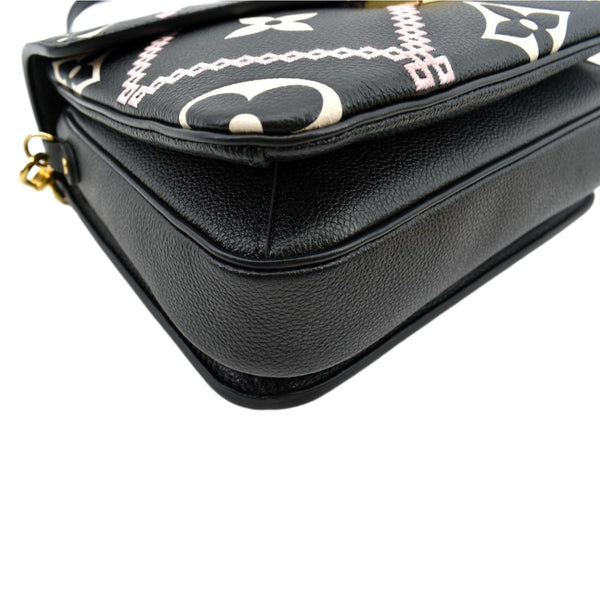 LOUIS VUITTON Metis Pochette Embroidery Leather Crossbody Bag Black - New Year Deals