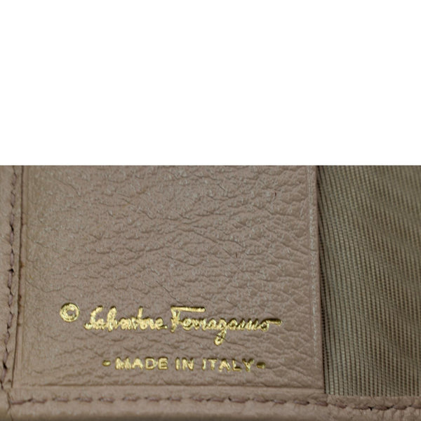 SALVATORE FERRAGAMO Leather Key Holder Beige