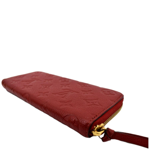 LOUIS VUITTON Clemence Empreinte Leather Wallet Red