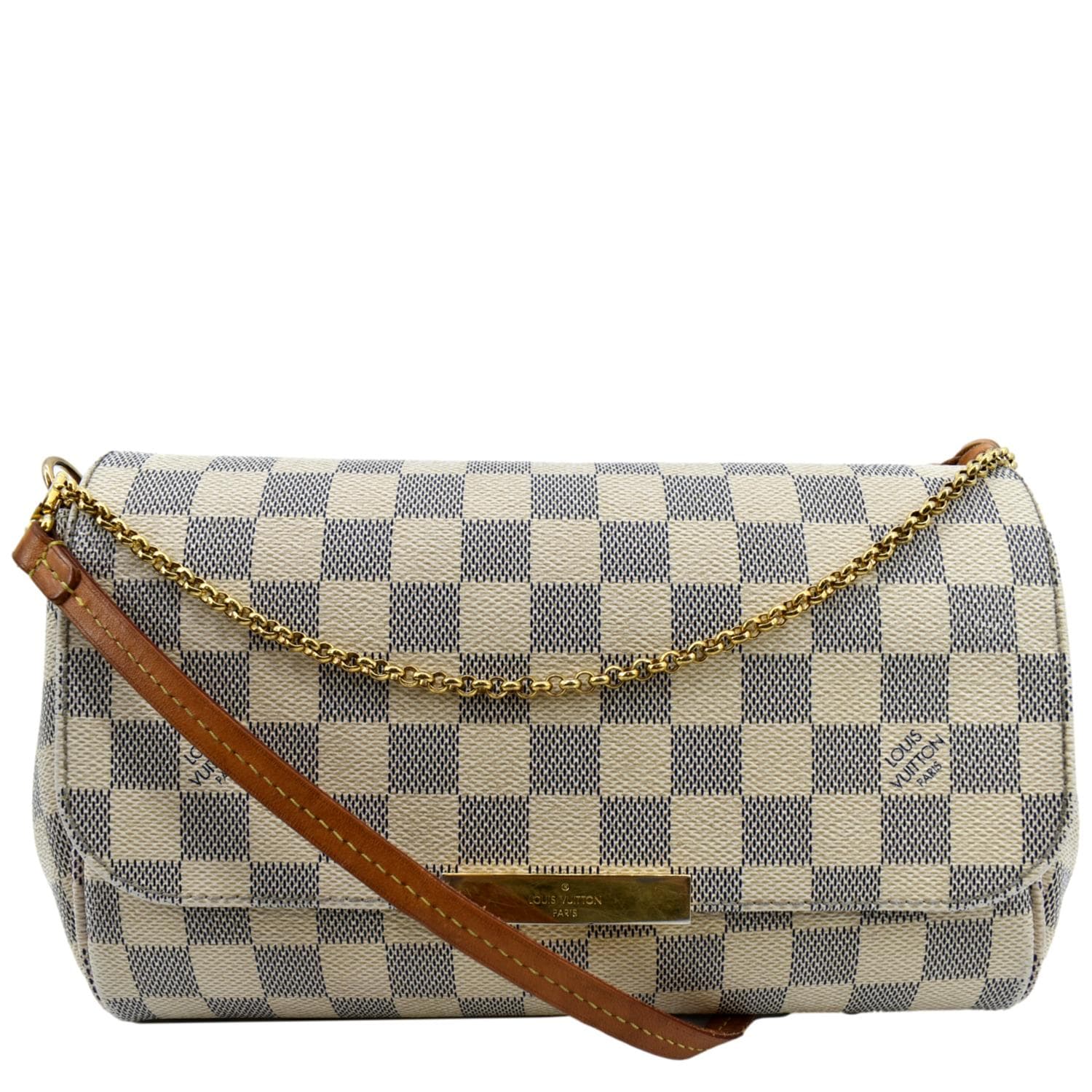 LOUIS VUITTON Favorite MM Damier Azur Crossbody Bag White