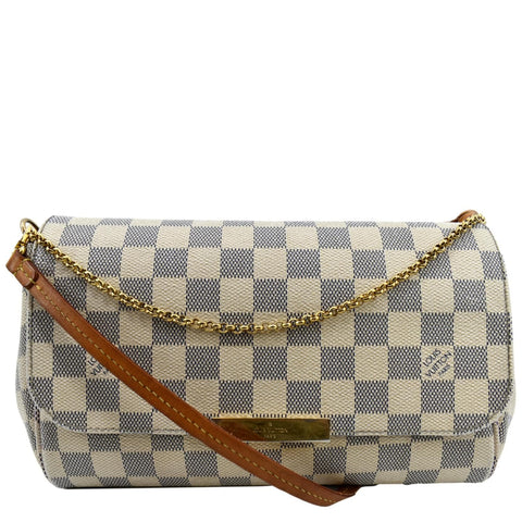 LOUIS VUITTON Favorite MM Damier Azur Crossbody Bag White