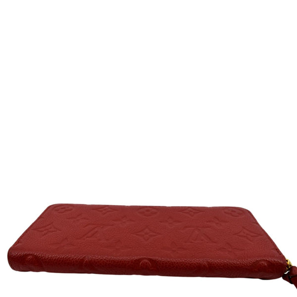 LOUIS VUITTON Clemence Empreinte Leather Wallet Red