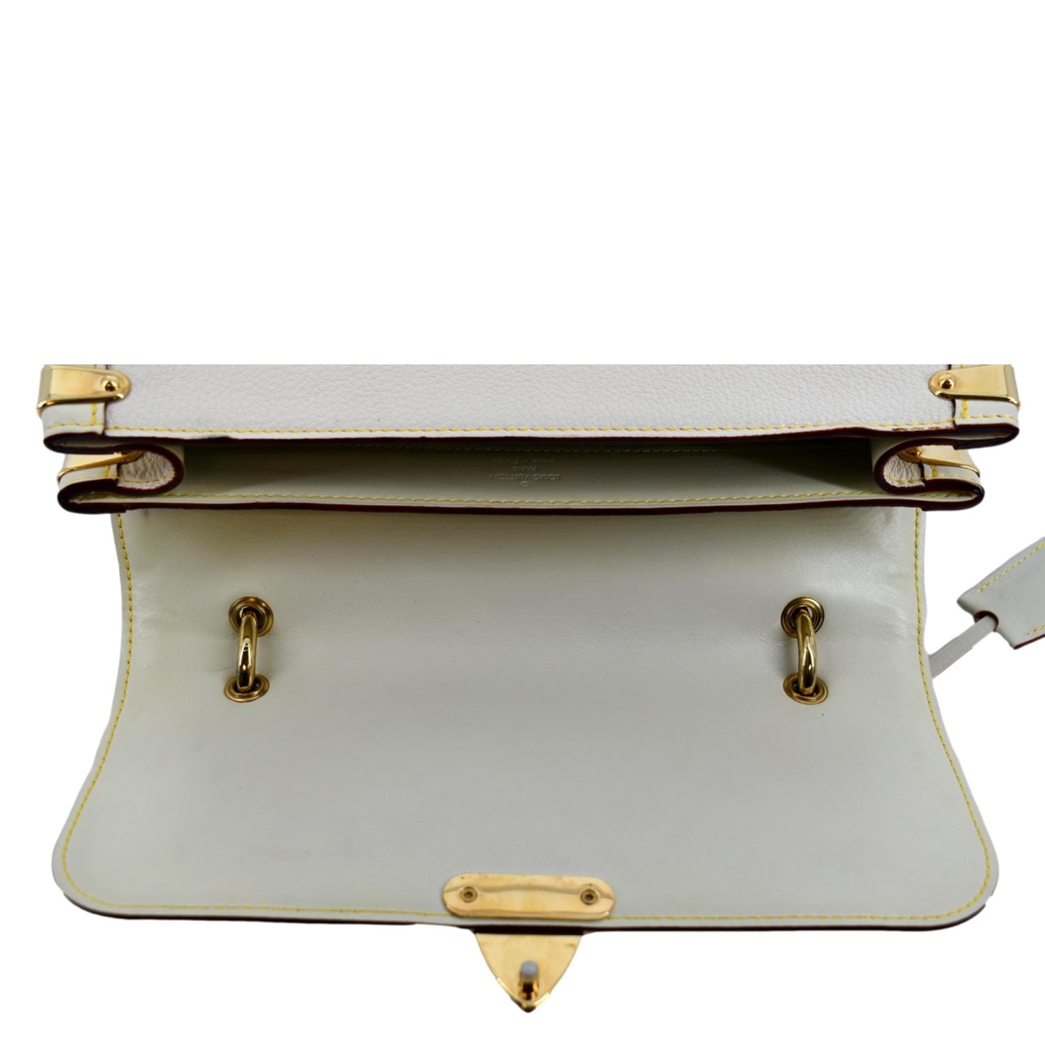 Louis Vuitton Le Talentueux Top Handle Bag White Leather With Gold Hardware