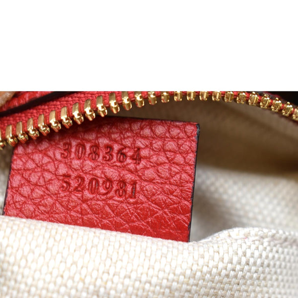 GUCCI Soho Disco Pebbled Leather Crossbody Bag Red 308364