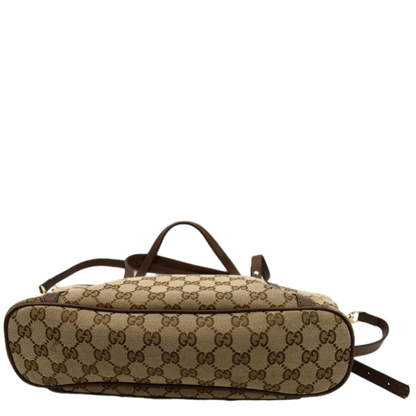 Gucci GG Canvas Leather 2-Way Tote Shoulder Bag Beige - Bottom
