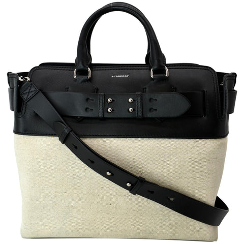 Burberry Medium Smooth Calfskin Canvas Belt Bag Black