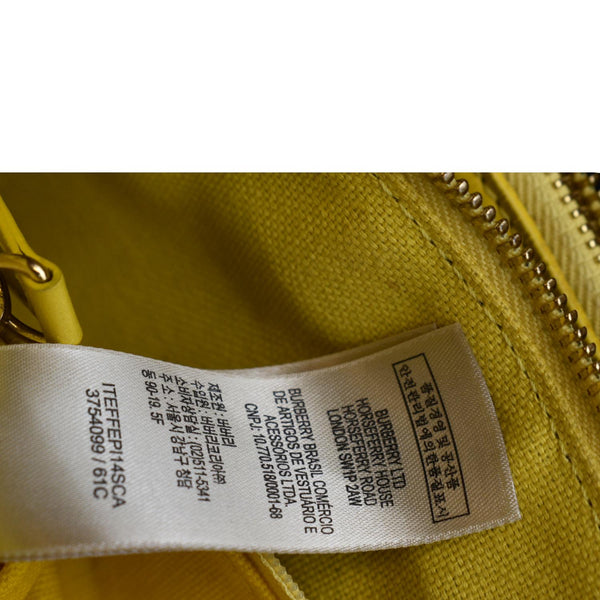BURBERRY Nova Check Leather Pochette Bag Yellow