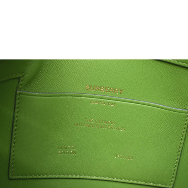 BURBERRY Olympia Mini Leather Chain Shoulder Bag Green