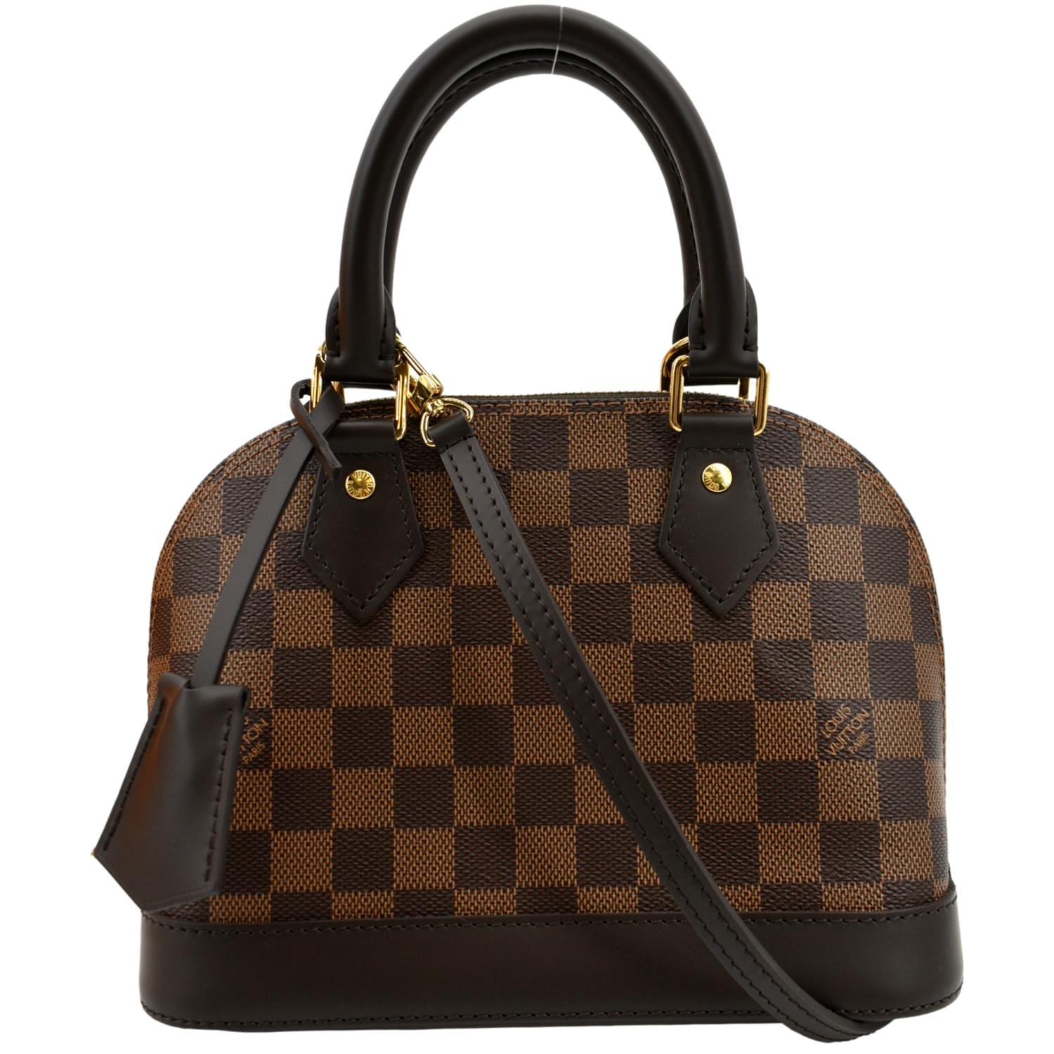Louis Vuitton Alma BB Damier Ebene Satchel Crossbody Bag - Front