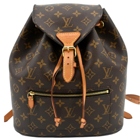 LOUIS VUITTON Montsouris Monogram Canvas Backpack Bag Brown