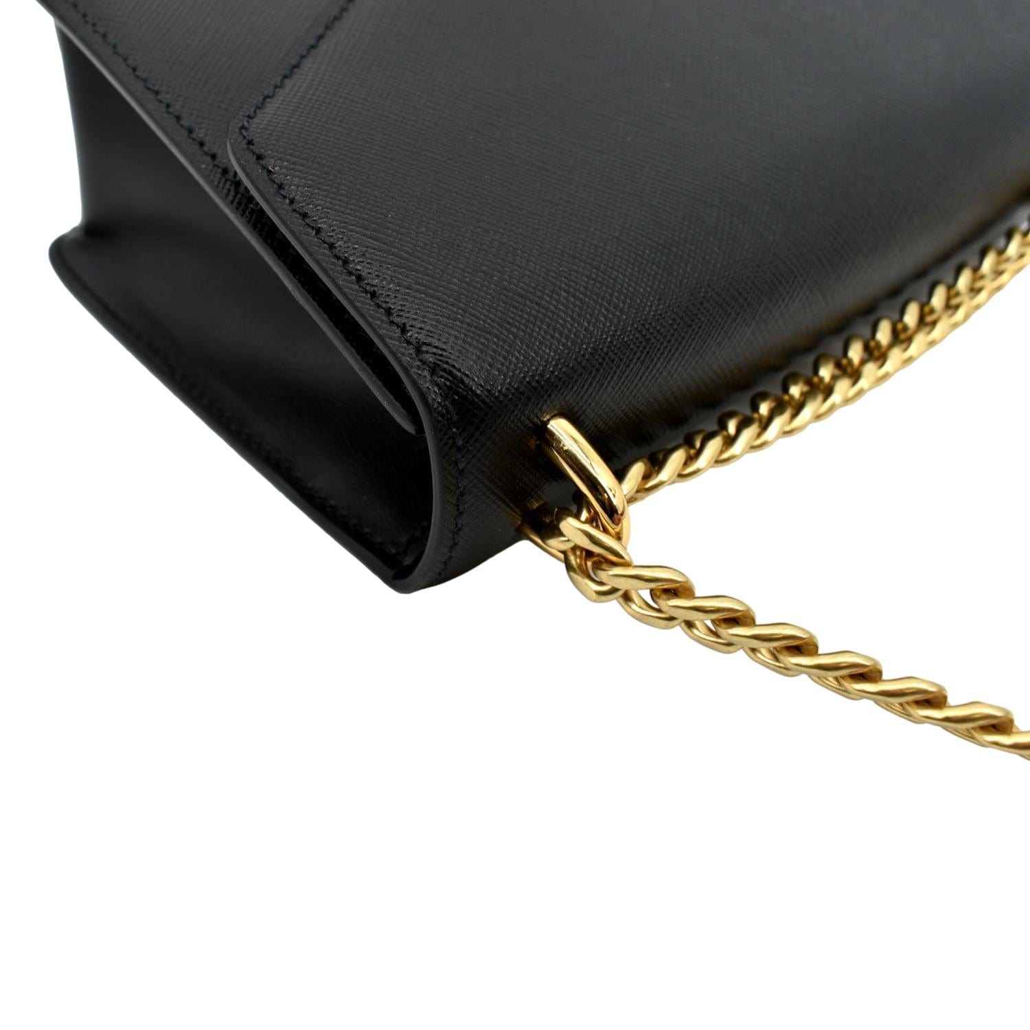  Prada Saffiano Lux Black Medium Satchel Handbag 1BA227