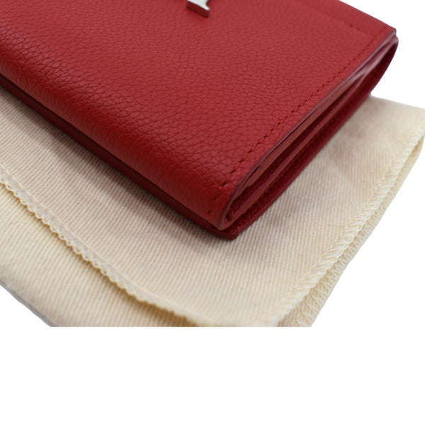 Louis Vuitton Lockme II Small Compact Calfskin Leather Wallet Red - Top Left