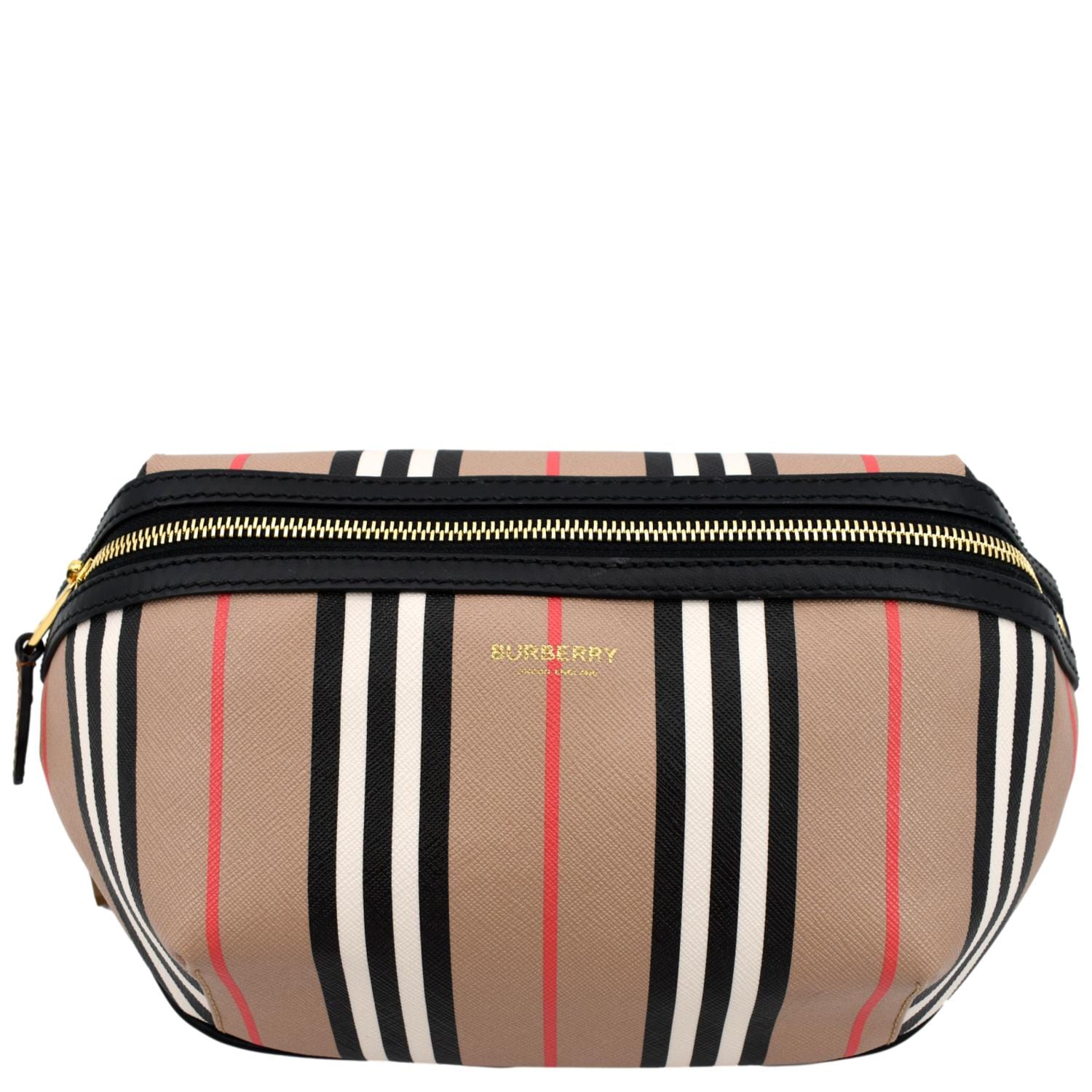 Burberry Icon Stripe Sonny E-Canvas Bum Bag Archive - Front 