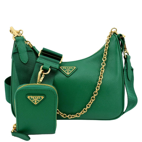 PRADA Re-Edition 2005 Saffiano Leather Shoulder Bag Green