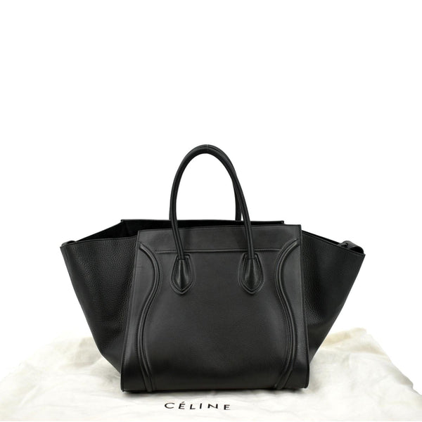 Celine Luggage Phantom Medium Leather Tote Bag Black - Back