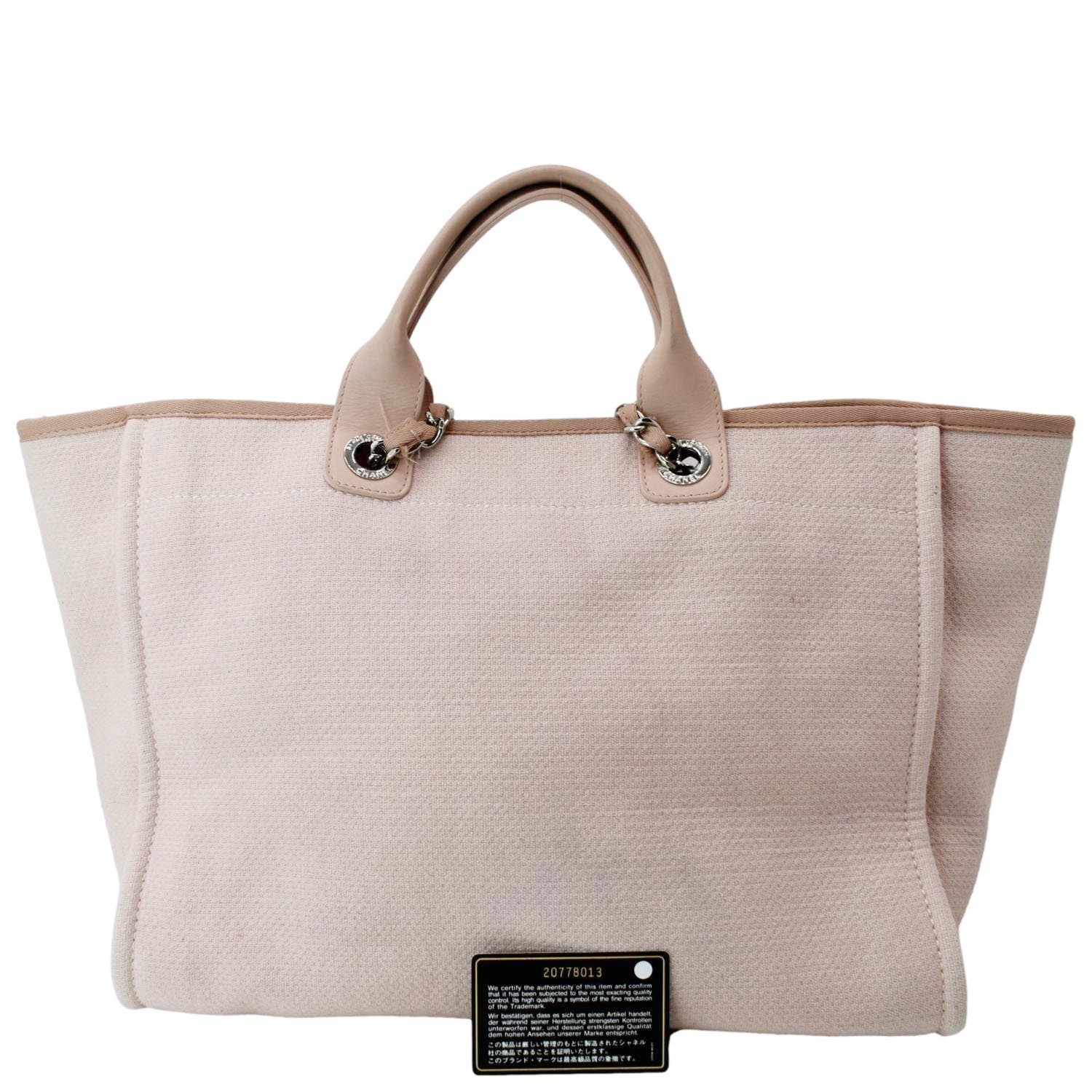CHANEL Canvas Large Deauville Tote Pink 436019