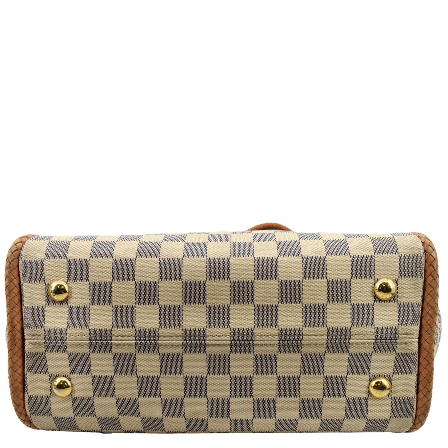 LOUIS VUITTON Propriano Damier Azur Tote Shoulder Bag White