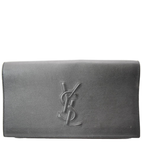 YVES SAINT LAURENT Belle de Jour Leather Clutch Bag Black