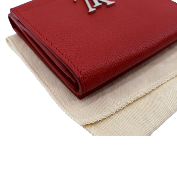 Louis Vuitton Lockme II Small Compact Calfskin Leather Wallet Red - Top Right