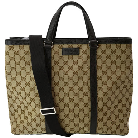 GUCCI GG Supreme Canvas Shopping Tote Bag Beige 449169