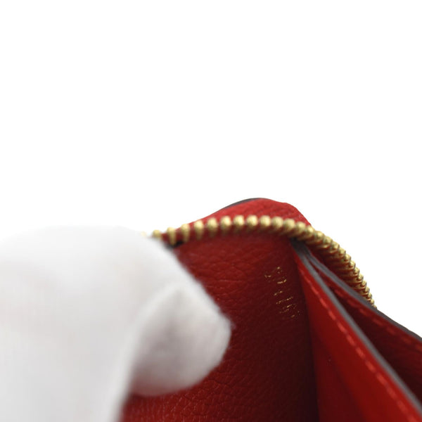 LOUIS VUITTON Clemence Empreinte Leather Wallet Red
