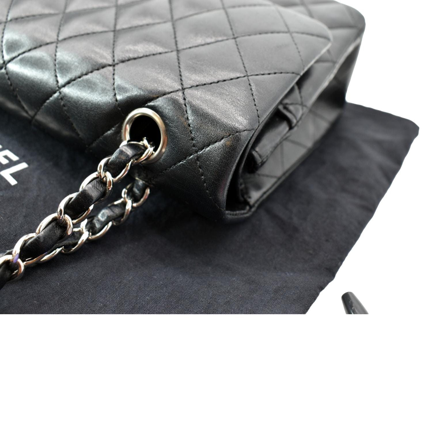 Chanel Black Quilted Caviar Double Flap Bag Silver Hardware, 2006 (Very Good)-08