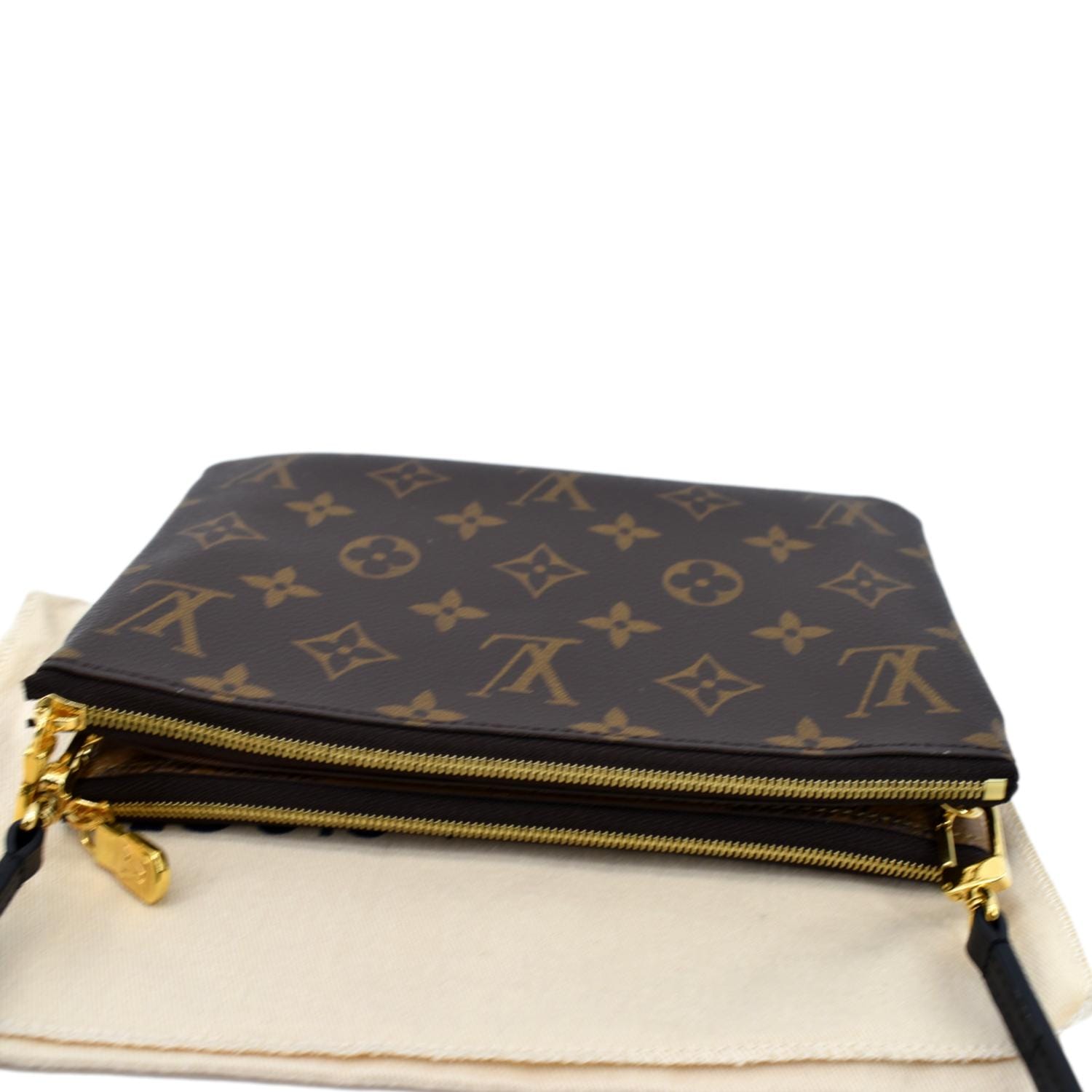 LOUIS VUITTON Double Zip Pochette Reverse Monogram Giant Crossbody Bag