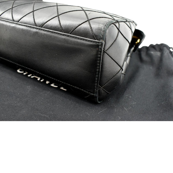 Chanel Small Vintage Lambskin Leather Handbag in Black - Bottom Right