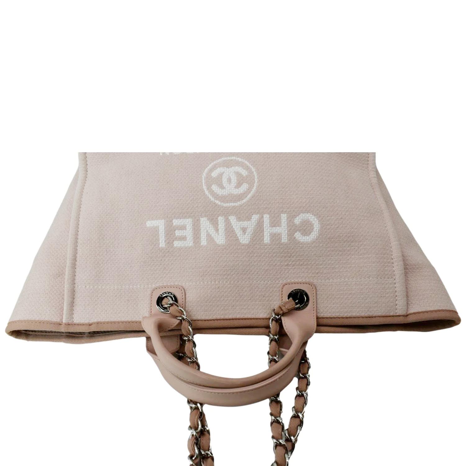 Chanel Canvas Large Deauville Tote Ivory Beige Nude Handles – Coco Approved  Studio