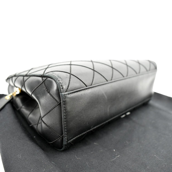 Chanel Small Vintage Lambskin Leather Handbag in Black - Bottom Left