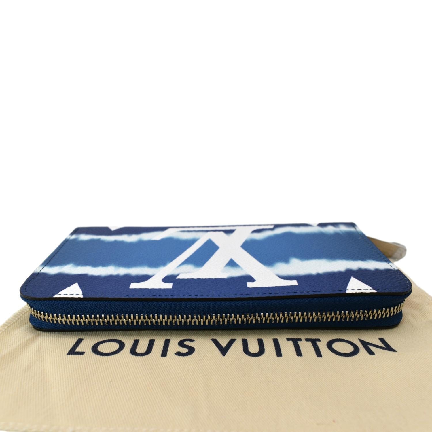 blue and white louis vuittons wallet
