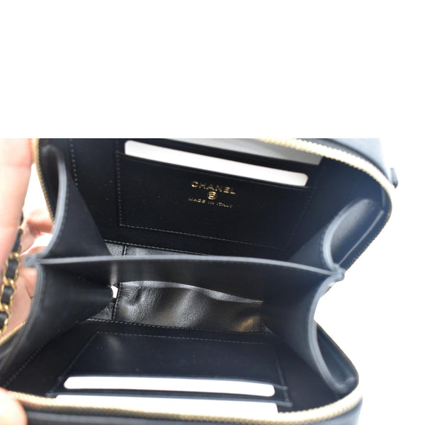 Chanel CC Filigree Vanity Quilted Caviar Shoulder Bag - Inside