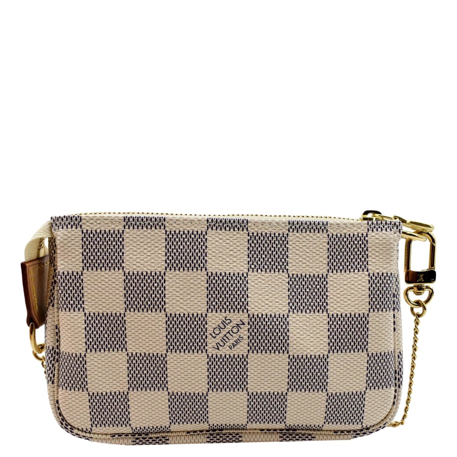 Louis Vuitton Mini Pochette Damier Azur Accessories Pouch - Front